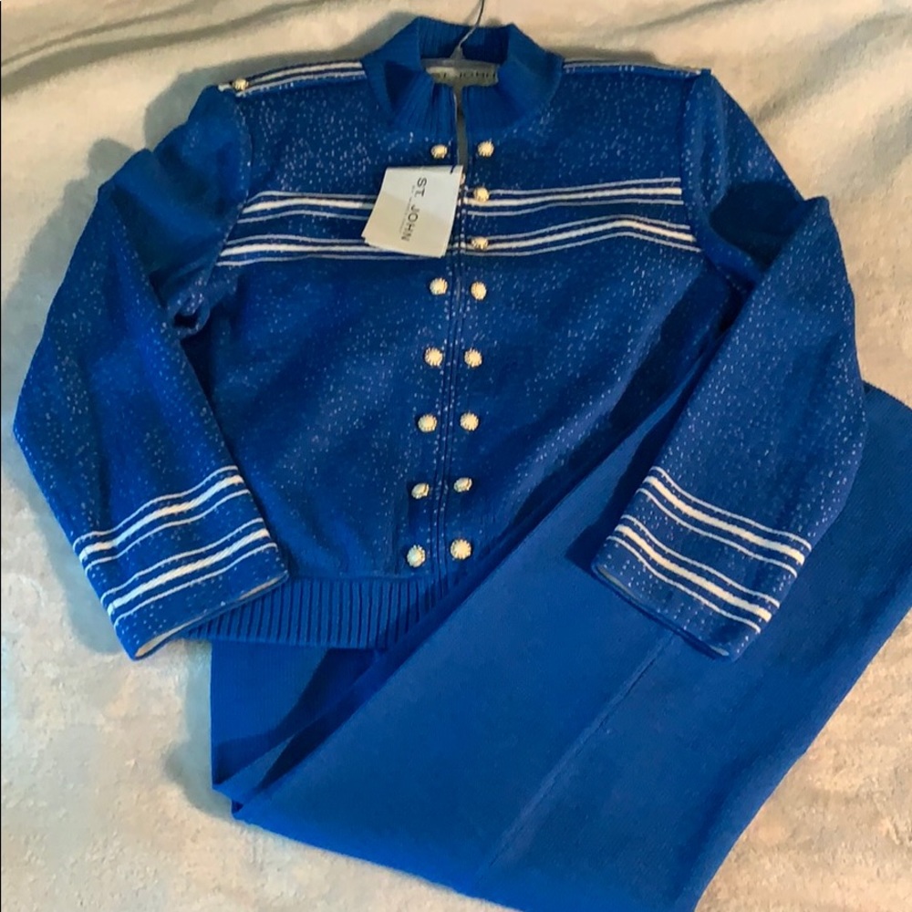 St John by Marie Gray 2pc cobalt Blue Suit Size 6